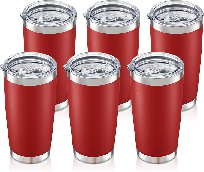20oz Tumbler Bulk with Lid Stainless Steel Tumblers, 6 Pack | Leak Proof Lid by Unknown