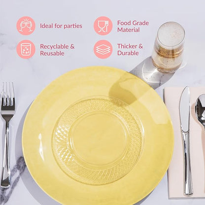 Prestee 200 Clear Dessert Plates - Disposable Heavy Duty, 6.25 Inch Elegant Wedding Cake Plates, Durable Round Party Plate for Appetizers and Events, Premium Small Plate for All Occasions