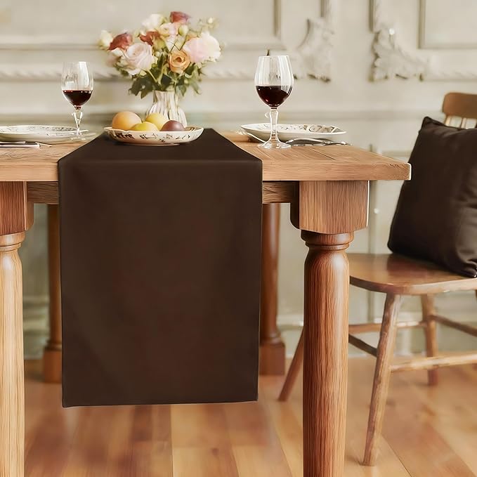 FOLINS&HOME Brown Waterproof Decorative Table Runner 36 Inches Long | 210GSM by FOLINSHOME