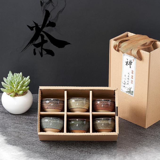 Skyley 6 Pieces Korean Soju Shot Glasses Sets Porcelain Cups Korean Ceramic - Image 4
