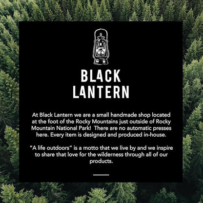 Black Lantern Forager Whiskey Glass Set Set of 2 11oz Old Fashioned Tumblers with Mushroom & Forest Campsite Design | Gift Box Included