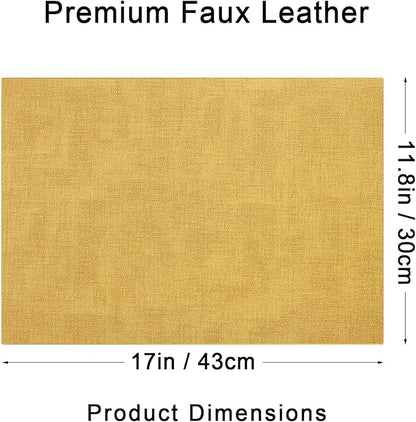 homing Faux Leather Heat Resistant Placemats 8 Packs, Waterproof Wipeable Dining PU Place Mats for Indoor & Outdoor, Easy to Clean, Yellow
