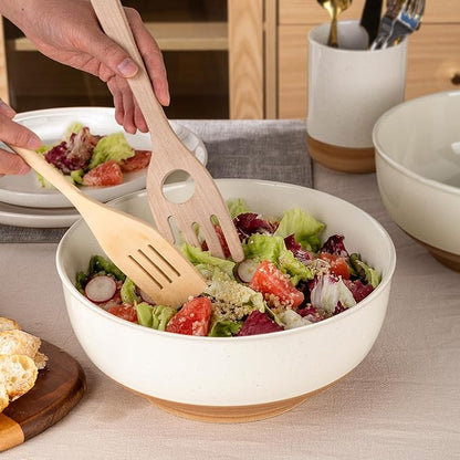 AmorArc 9.8’’ Ceramic Serving Bowls, 3.1 Qt Extra Large Salad Bowls Set of 2 - Image 2