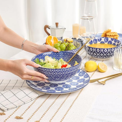Selamica Ceramic Large Salad Bowls Set, 53 OZ Pho Bowls 8 Inch Soup Bowls - Image 3