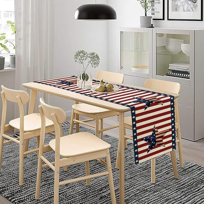 4th of July Table Runner, Patriotic Independence Day American Stars Stripes - Image 3