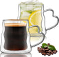 Joeyan Glass Mug 16.9oz, Double Wall Insulated Glass Coffee Mugs Set of 2 | by JoeyanHousehold