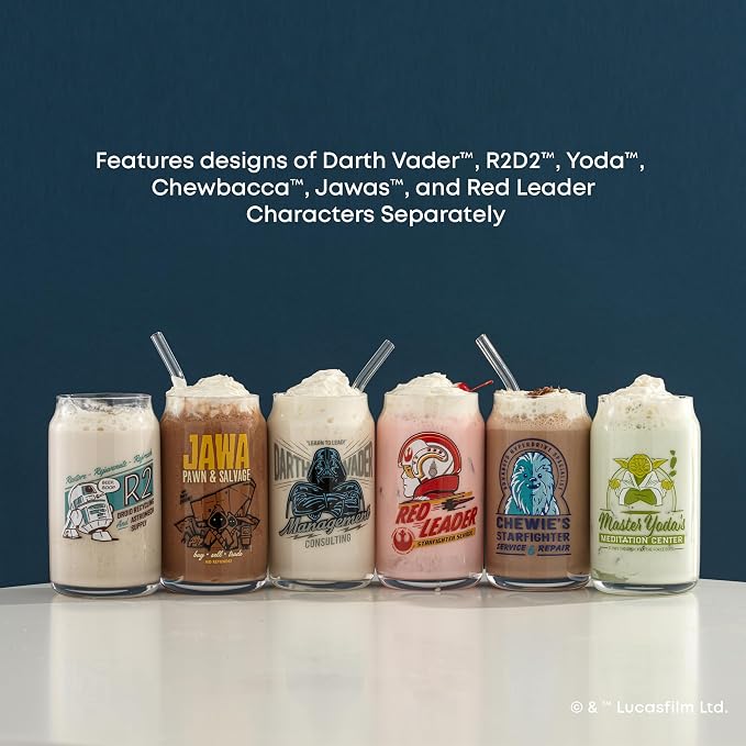 JoyJolt Star Wars Retro Vintage Collection 16.9oz Glass Tumblers - Image 6