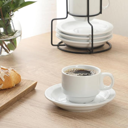 Gibson Home Gracious Dining 3-Ounce Espresso Cups Set of 4, Small Stackable - Image 2
