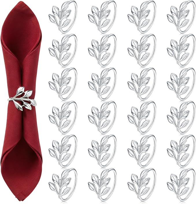 WILLBOND Leaf Napkin Rings Holders Fall Party Napkin Rings by Willbond+Technology+Limited