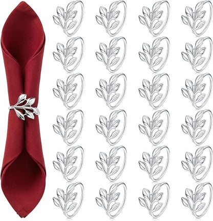 WILLBOND Leaf Napkin Rings Holders Fall Party Napkin Rings by Willbond+Technology+Limited