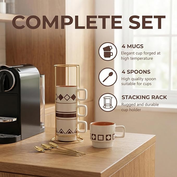 Stackable Coffee Mug Sets of 4 - Image 2