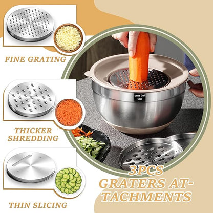 Mixing Bowls with Airtight Lids Set, Non-Slip Bottoms & Kitchen Gadgets Set - Image 3