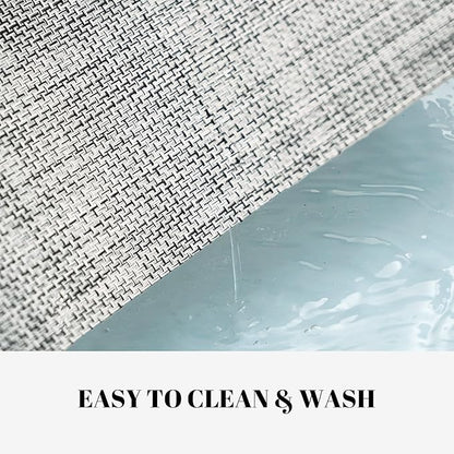 Placemats Set of 4 Vinyl/Plastic Woven Place Mats for Kitchen Table Indoor/Outdoor Washable Placemat Wipeable Dining Table Mats (Grey,4)