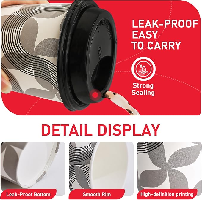 16 oz Disposable Paper Coffee Cups - Image 3