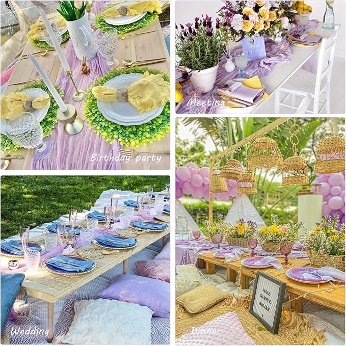 12 Pack 10Ft Cheesecloth Table Runner 35x120 Inch Boho Gauze Table Runner - Image 6