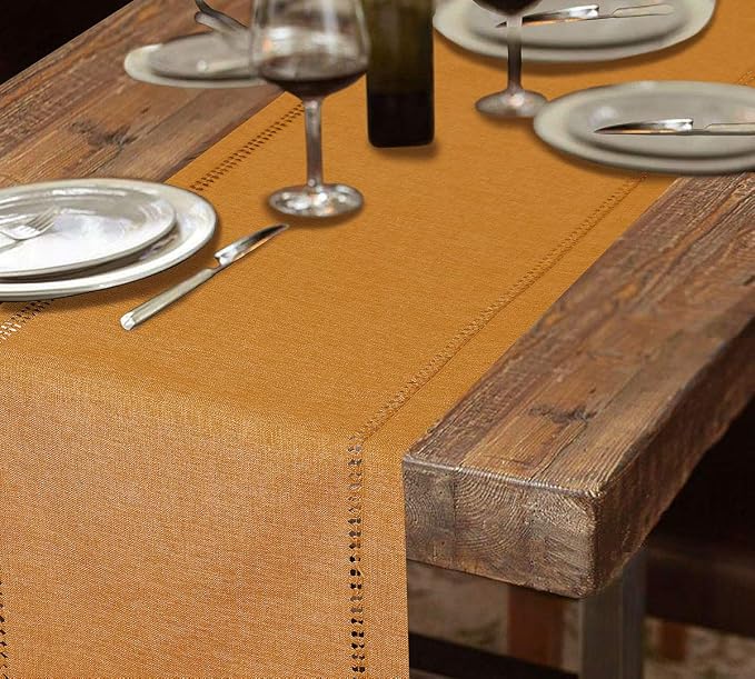 Grelucgo Handcrafted Solid Color Dining Table Runner, Dresser Scarf, - Image 6