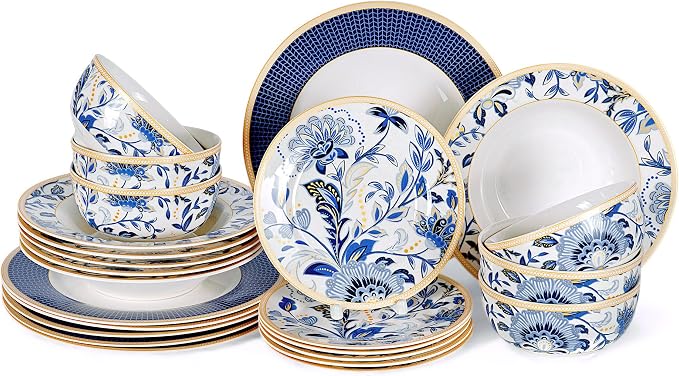 24-Piece Bone China Dinnerware Set in Gift Box, Service by STP-Goods