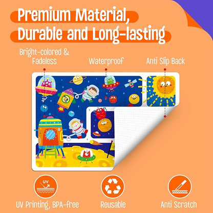 6 Pack Placemats for Kids, Non-Slip Washable, Reusable Animals, Ocean Themed - Image 4