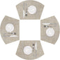SHACOS Wedge Placemats Set of 4 for Small Round Table Woven Vinyl Table Placemats Wipe Clean CircleTable Mats Indoor Outdoor, Beige