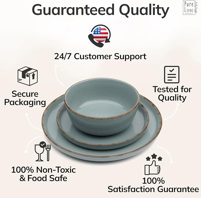 24 Piece Stoneware Dinnerware Set - Image 8