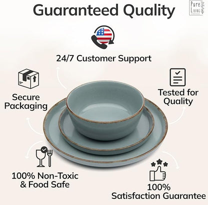 24 Piece Stoneware Dinnerware Set - Image 8