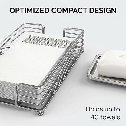 Guest Towel Holder Tray for Bathroom Countertop, Powder Room & Vanity Use - Image 3
