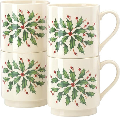 Lenox 853763 Holiday 4-Piece Stackable Mug Set, Christmas Dinnerware - Image 2