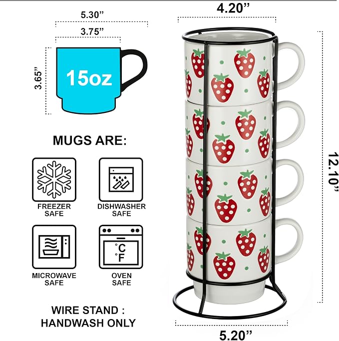 Signature Housewares Stackable Coffee Mug Tower Set - Image 2