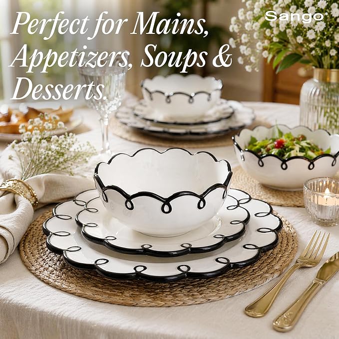 Sango 12-Piece Stoneware Dinnerware Set - Image 7