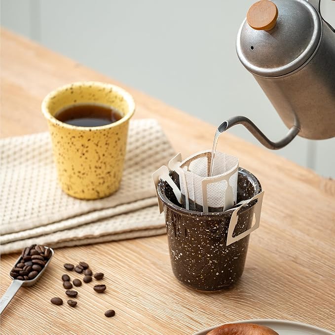 10oz Coffee Mugs Set of 4, Handleless Ceramic Coffee Cups, Cappuccino, Tea & - Image 5