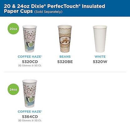 Dixie PerfecTouch 20 oz Paper Coffee Cups By GP PRO, Coffee Haze Design - Image 3