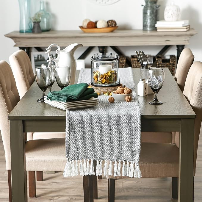 DII Woven Basics Collection 100% Cotton Knit Table Runner - Image 5