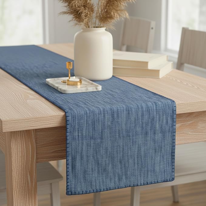 Cotton Table Runner 72 inches Long Decorative Stitched Edge Kitchen Table - Image 2