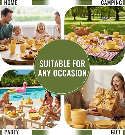 40 Piece Wheat Straw Dinnerware Sets - Image 8