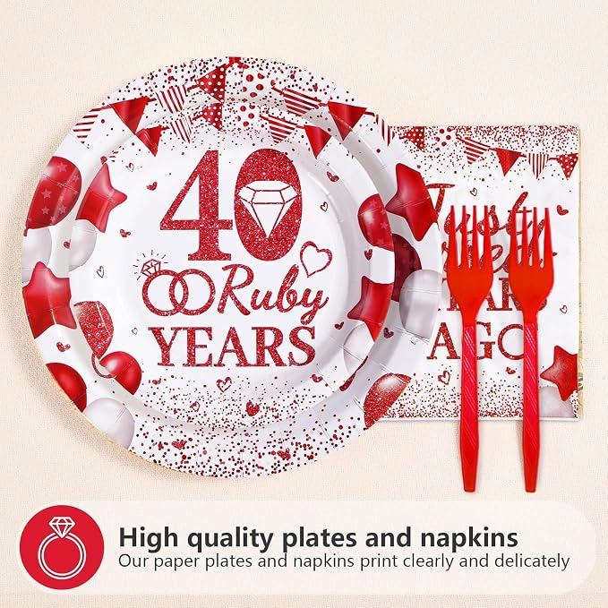 96Pcs 40th Wedding Anniversary Party Decorations - Image 3