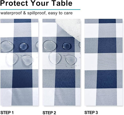 Checkered Tablecloth, 2 Pack, 54 x 80 inch, Stain and Wrinkle Resistant - Image 3