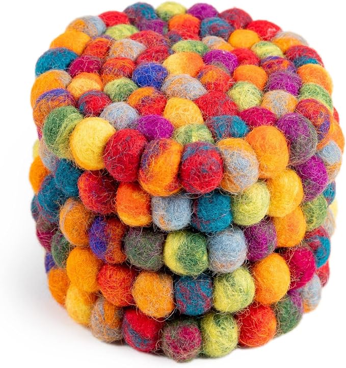 Round Felt Ball Coasters - Image 3