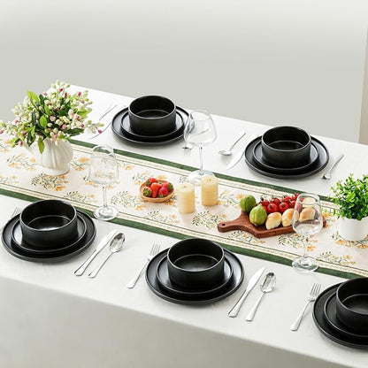 12 Piece Ceramic Plates and Bowls Sets - Image 5