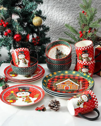 HASENSE 26 OZ Cereal Bowls Set of 6, Christmas Soup Bowls for Kitchen, 6 Inch Ceramic Bowls Microwave and Dishwasher Safe for Rice, Oatmeal, Noodle, Ramen, Salad, Fruit and Pasta, Colorful