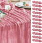 Cheesecloth Table Runner Dusty Rose 10FT Boho Gauze, 12 Pack | 120 Inch Cheese by Wokceer