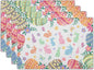 Easter Placemats Set of 4 Colorful Eggs Flowers Easter Bunny Rabbits Heat Resistant Washable Spring Seasonal Table Mats 12x18 Inch for Holiday Party Kitchen Dining Decoration
