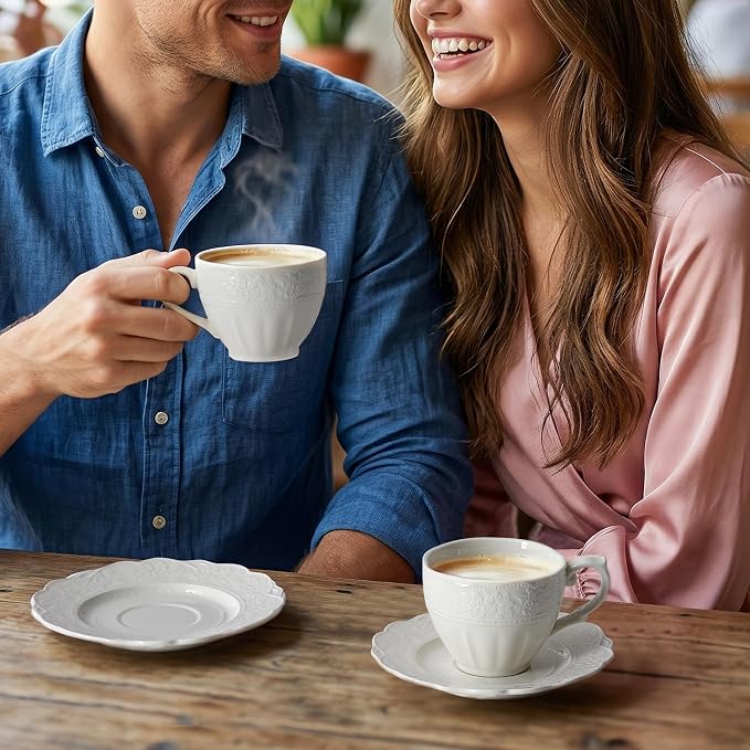 6 oz White Cappuccino Mug - Image 6