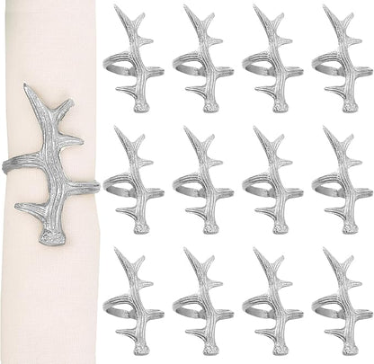Set of 12 Antler Napkin Rings for Dining Table Décor by ALPHALivingHOME