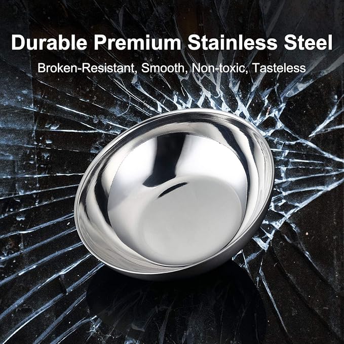 Stainless Steel Bowls for Kids, 18/8 Stainless Steel Toddler Bowl, Durable & - Image 3