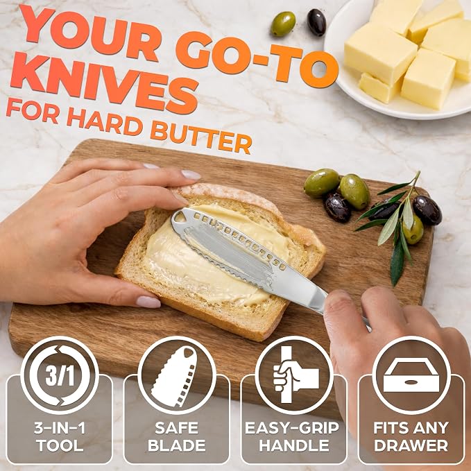 DIMROM 3 in 1 Butter Knife for Hard Butter Set of 2 - Image 4
