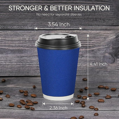 100 Pack 12 oz Disposable Coffee Cups - Image 2