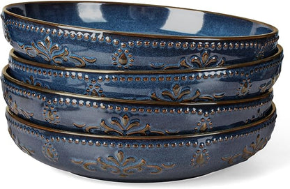 Pasta Bowls, 50oz Large Salad Serving Bowls, 9.75'' Plates Bowl Set of 4 by Artena
