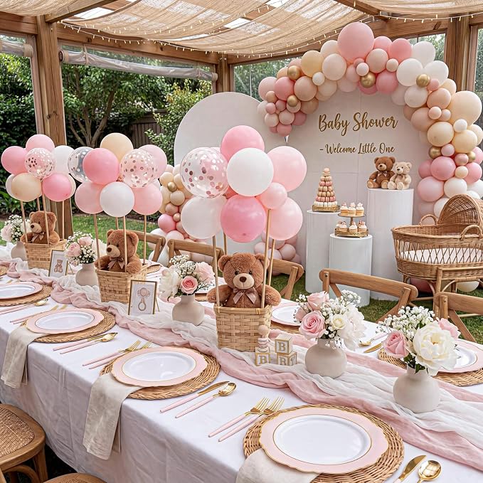 60pcs Pink Plastic Plates - Image 6
