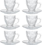 Kingrol 6-Piece Embossed Glass Mug Set by Kingrol