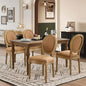 SoarFlash French Dining Chairs Set of 4, Vantage Dining Chair with Round Back, Wood Leg Farmhouse Country Dining Chair for Kitchen,Bedroom,Brown